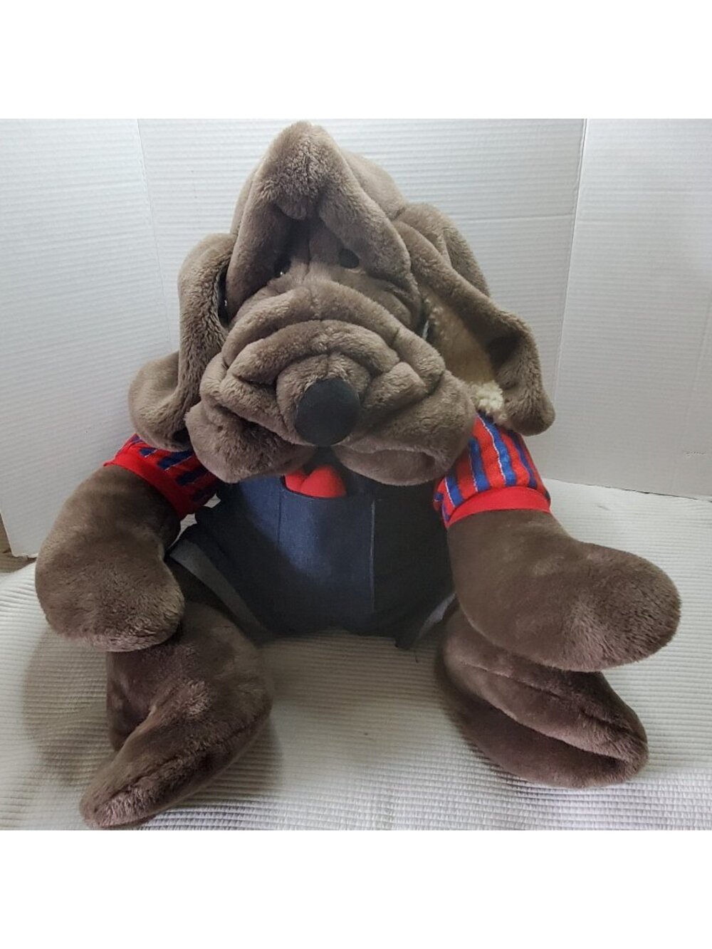 Senitt Dolls And Puppets Ltd. Dog 34" Handmade Grey Plush Vintage Stuffed Canada